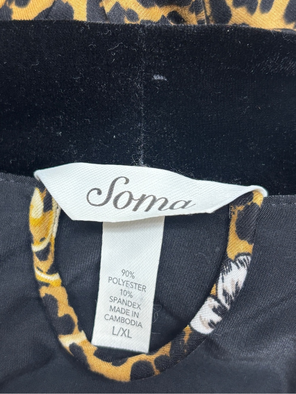 Soma | Leopard Print Long Robe Duster Cardigan L/XL Animal Print Loungewear 55" - Picture 4 of 5